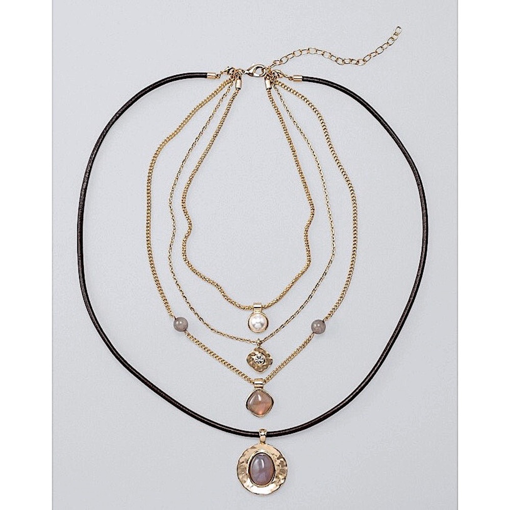 WHBM CONVERTIBLE LEATHER NECKLACE